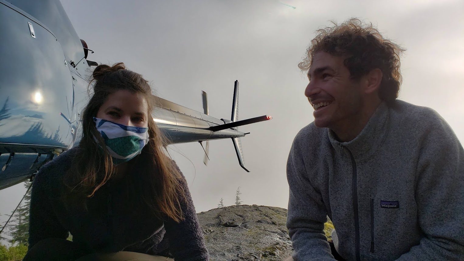 Waiting for heli to lift off